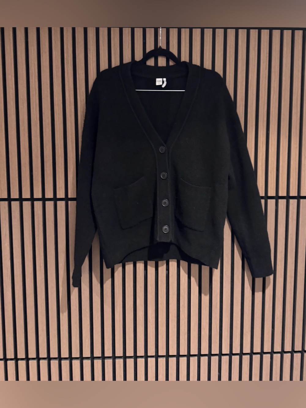 Twin Simons Black Women's Button-Front V-Neck Cardigan Sweater